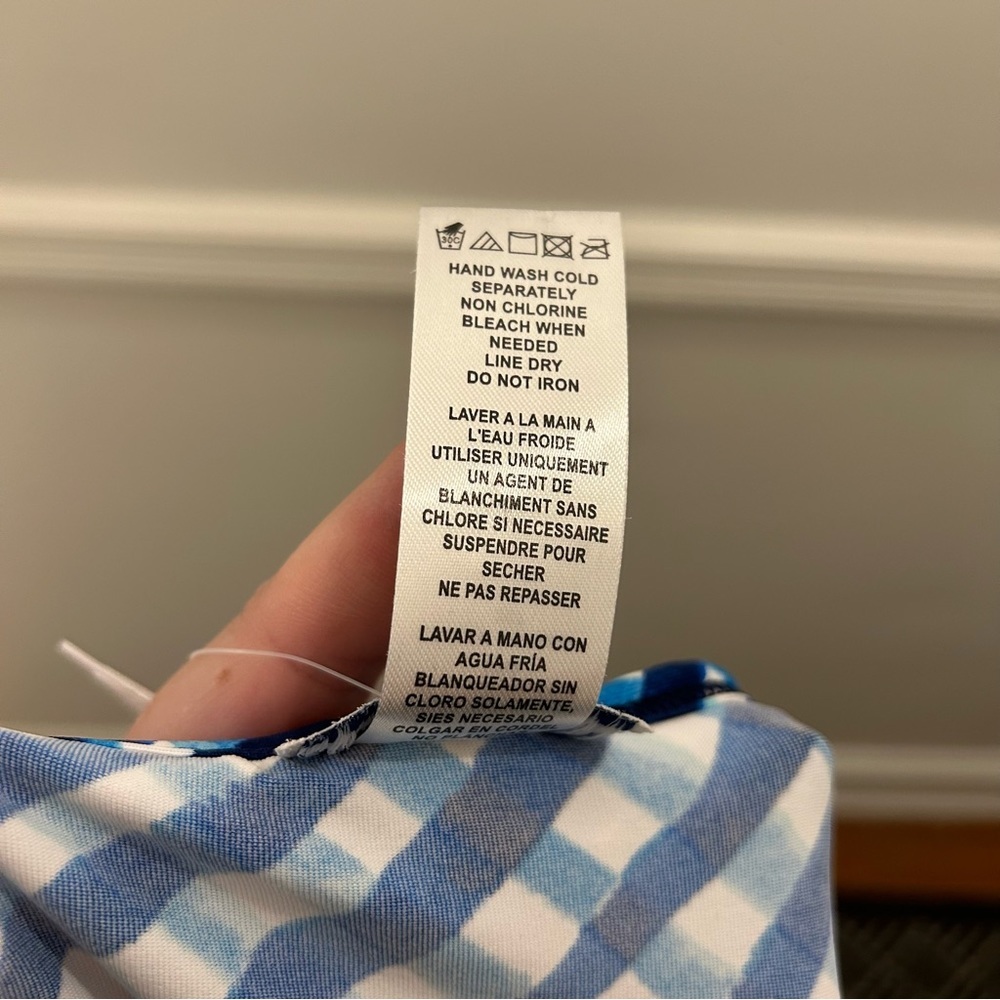 Tommy Bahama Harbour Island Spa Dress small azure blue check gingham NWT - Picture 10 of 11